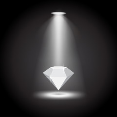 Diamond under the lights vector illustration