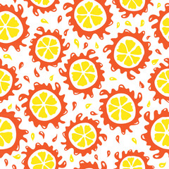 Organic food background oranges seamless pattern