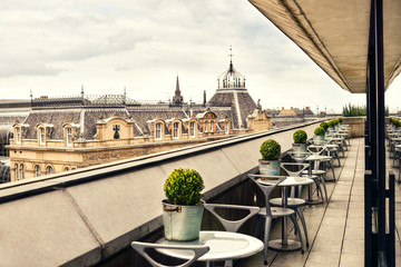 Edinburgh cityscape, view from restaurant roof terrace