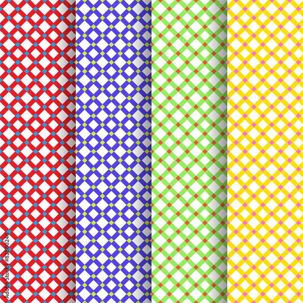 Poster set of four beautiful patterns vector