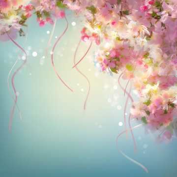 Spring Cherry Blossom Wedding Background