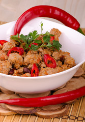 chili con carne with vegetables and beans