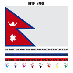 Offer assistance to Nepal tag tape vector