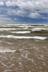 The storm in the Baltic Sea to the horizon