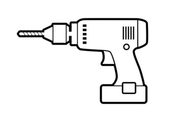 Drill icon on white background