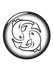 Horoscope of PISCES fish style botton