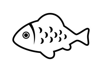 Fish icon on white background