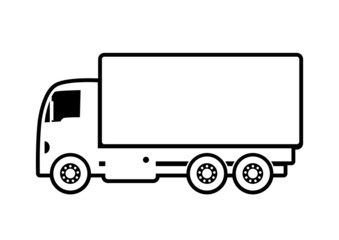 Truck vector icon on white background