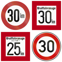 Historic Speed Limit Signs In Germany