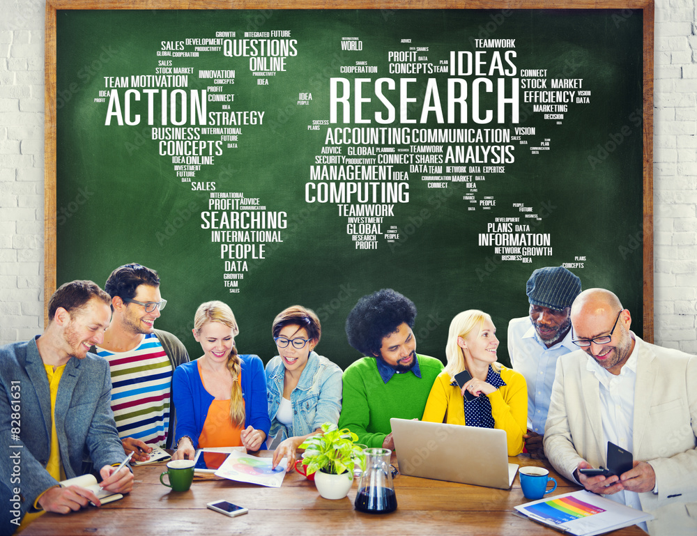 Poster research study report response result action concept