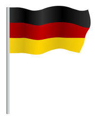 Obraz premium German flag on pole, vector