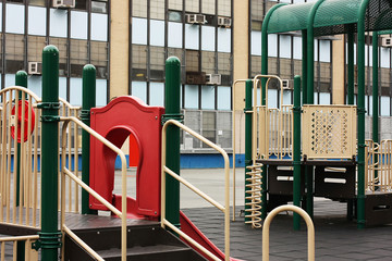 Fototapeta na wymiar Playground, empty, New York, urban, neighborhood