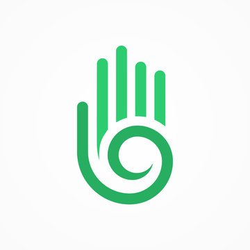 Vector hand with a spiral symbol