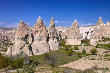 bizarre rock formations of Cappadocia, Turkey