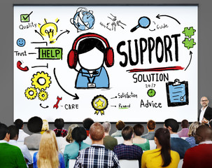 Support Solution Advice Help Quality Care Team Concept