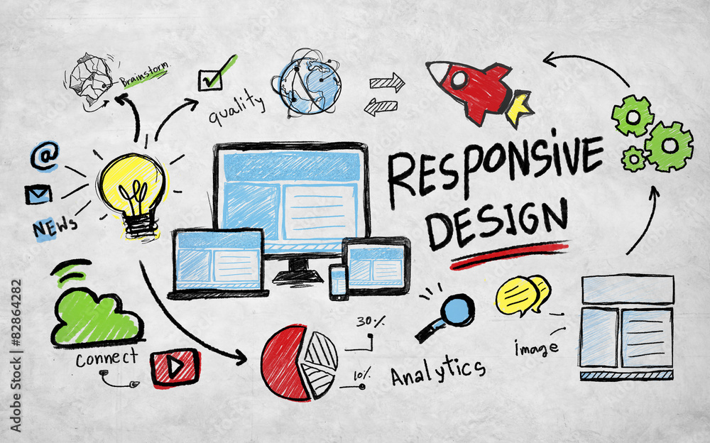 Wall mural responsive design internet web online web page concept