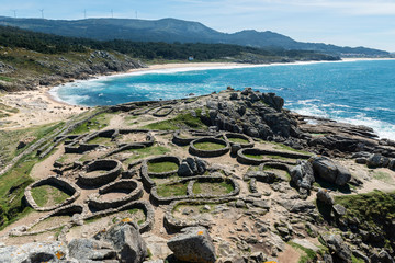 Castro de Baroña and Atlantic Ocean in Galicia
