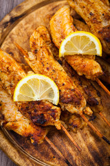 Grilled chicken skewers