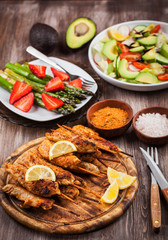 Grilled chicken skewers