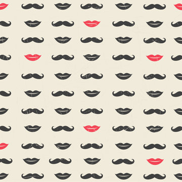 Vector Lip and Mustache Background