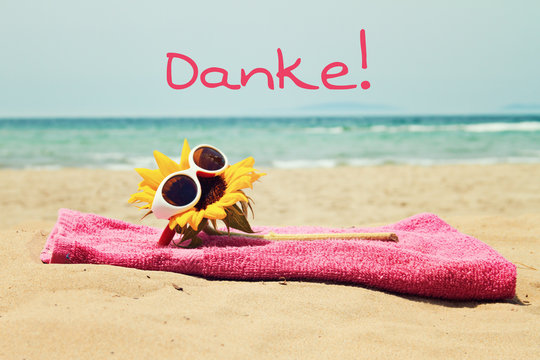 greeting card background - german for thank you