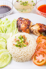 Popular Malaysian dish Nasi Ayam or chicken rice