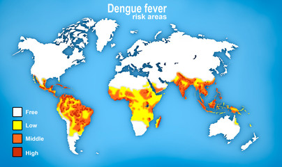 Map of Dengue fever spread
