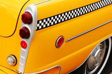 Taxi, cab, New York, vitage, old, yellow, tire