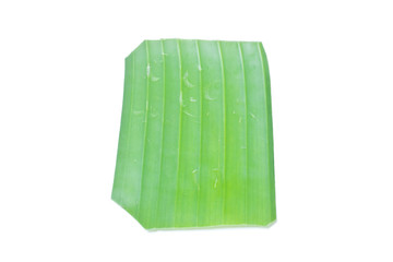 Prepared banana leaf, banana leaf on white background