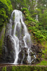 Fototapeta na wymiar Achada waterfall in Achada, Sao Miguel
