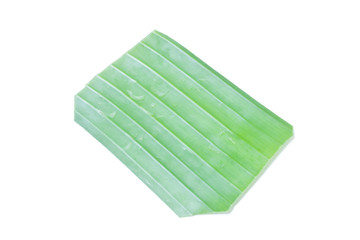 Prepared banana leaf, banana leaf on white background