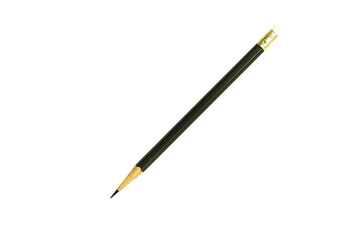 Black pencil with rubber head isolated on white background