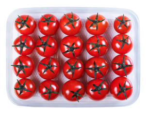 tomatoes in a plastic container