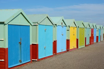 Beach Huts at Hove, Brighton, England