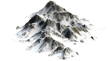 Obraz premium Śnieżne góry szczyty oddzielali na białym tle