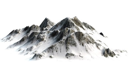 Fototapety  Ośnieżone szczyty gór oddzielone na białym tle