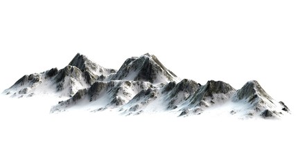 
Snowy Mountains peaks separated on white background - 82870686