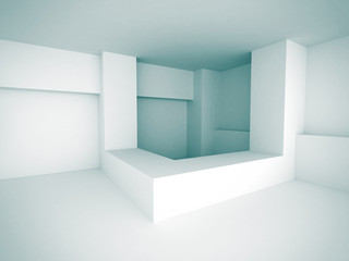 White Abstract Futuristic Design Interior Background