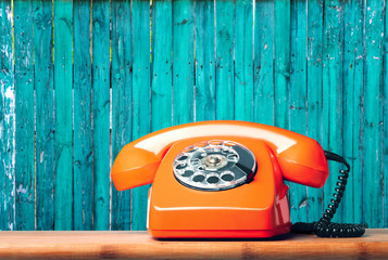 Orange vintage phone