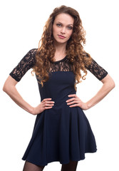 Fototapeta premium brunette woman with curly hair