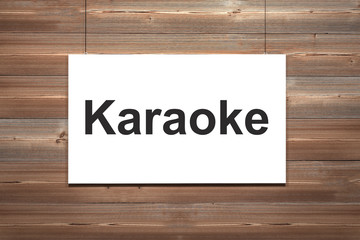 canvas hanging on wooden wall karaoke