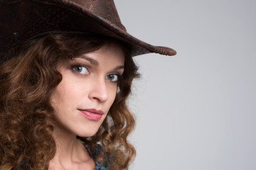 Young lady in a cowboy hat