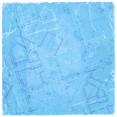 architecture blueprint - house plan / vector illustration