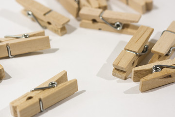 Wooden clothes pegs