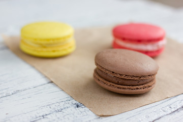 French colorful macarons.