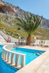 Swimming pool on roof of appartment under climbing area, Grande