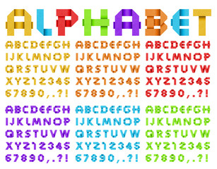 Alphabet from colored paper