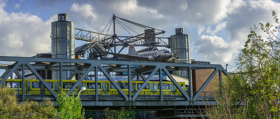 BERLIN - Douglas C-47 airplane bomber hanging above the Museum