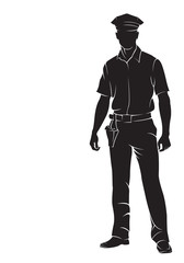 Policeman. Vector silhouette, isolated on white