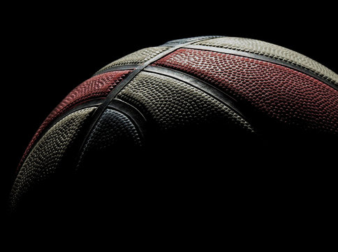 Basketball ball on a black background 